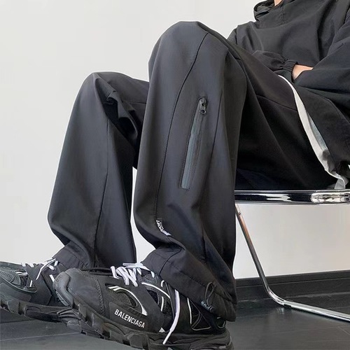 Men's Loose Straight-Tube Outdoor Waterproof Pants with Fleece Lining and Thick Warmth for Autumn and Winter, Sporty Workwear and Casual Long Pants