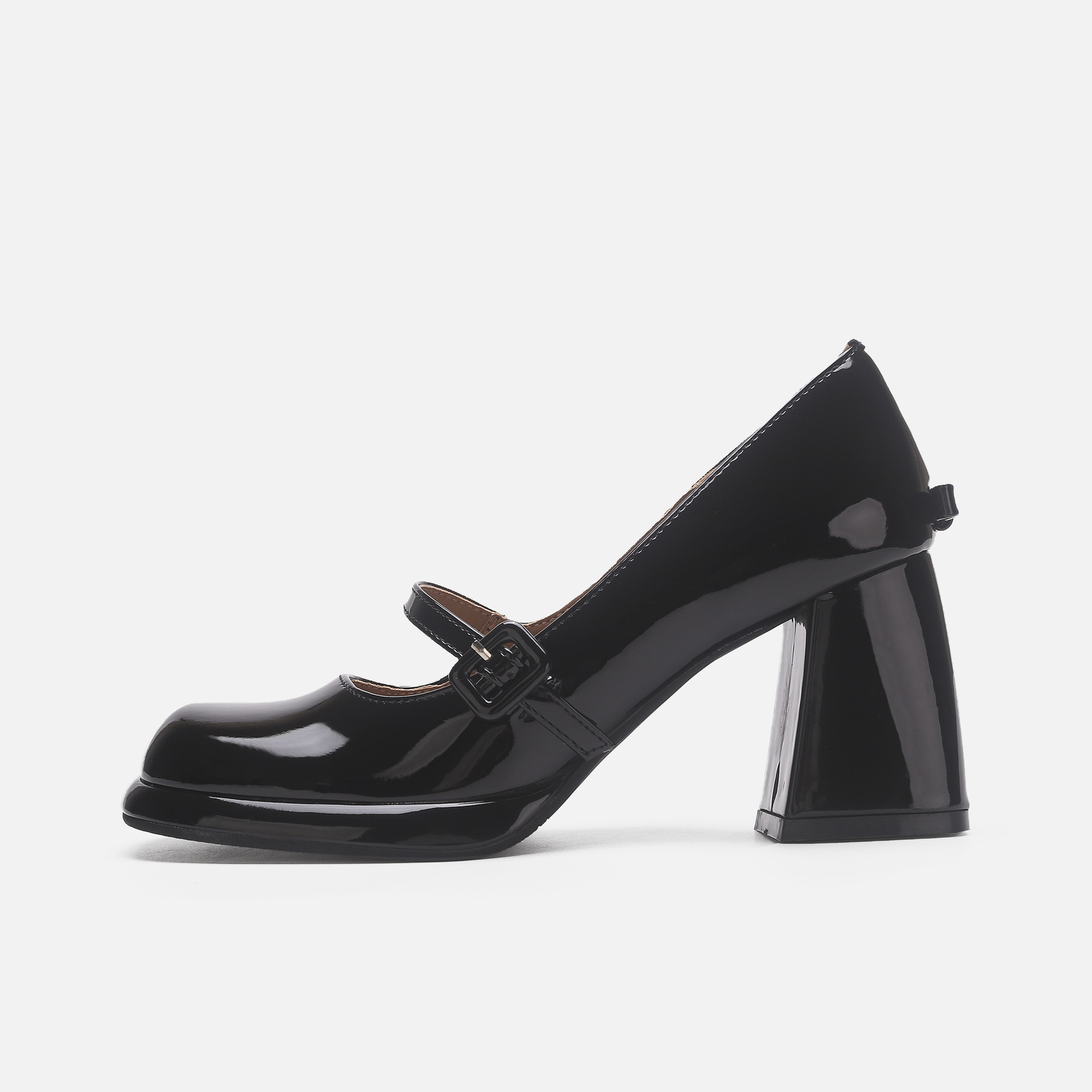 Vintage vaskos Mary Jane egységes bőrcipő vaskos sarkú_voghion.com