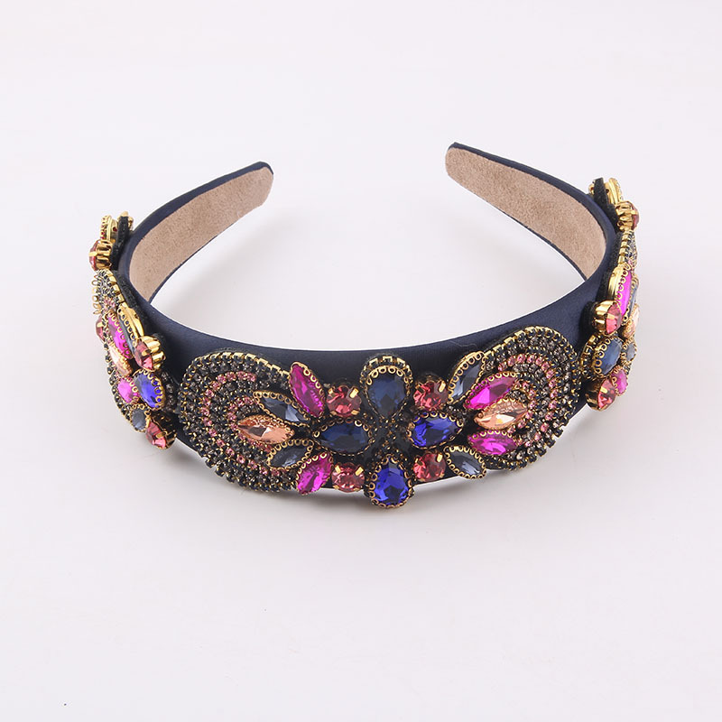 Wholesale Baroque Fashion Color Diamond Wide Headband Nihaojewelry display picture 8