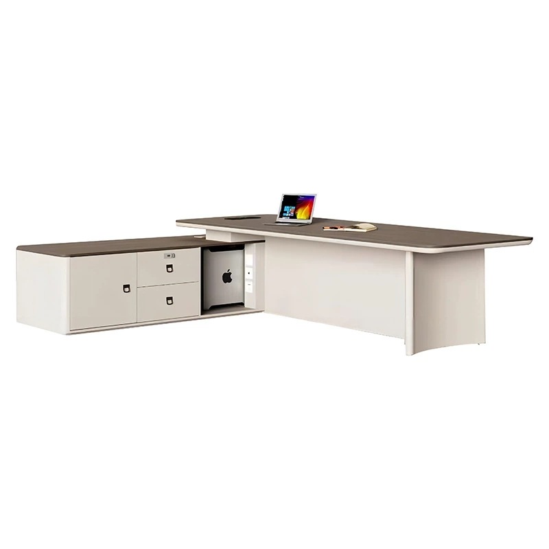 Mesa del jefe, mesa de oficina, mesa de oficina moderna y lujosa, muebles de oficina, mesa de computadora, combinación de sillas de oficina.
