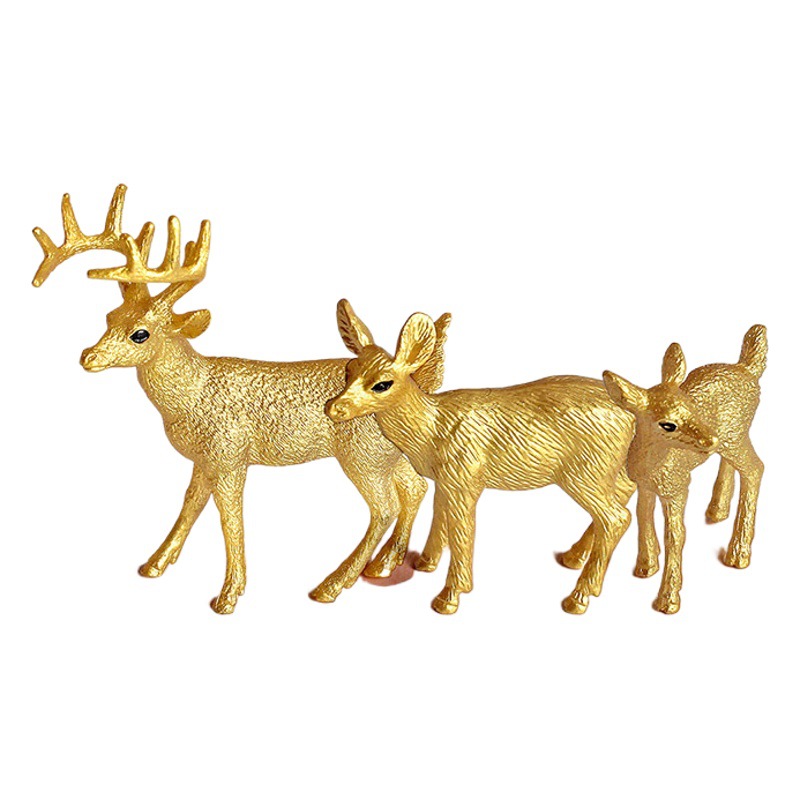 Transfronterizo nuevos niños educativos de bosque sólido animal oro blanco cola ciervo seis piezas modelo juguete regalo Decoración