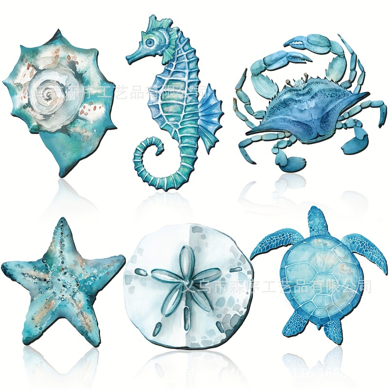 クロスボーダー 6 ピースビーチ壁装飾海岸吊り海洋生物装飾海洋壁装飾ビーチ壁|undefined