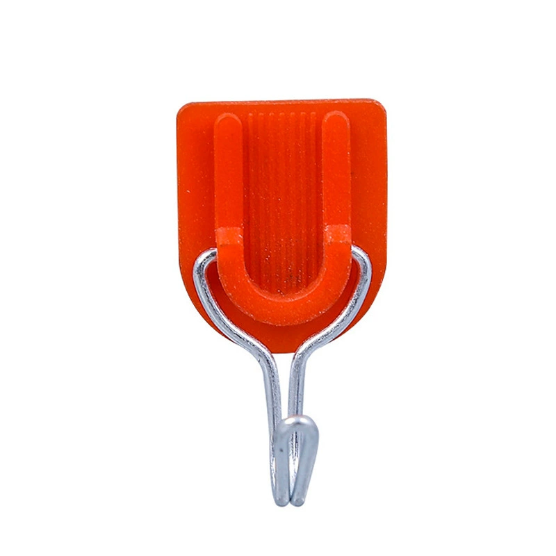 Self-Adhesive Plastic Wall Hook for Clothes & Towels, No-Punch Install, Dorm/Home, Red/White/Gold Options