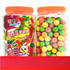 漂亮兔夹心空心西瓜泡泡糖桶装多口味口香糖8090后怀旧零食糖果