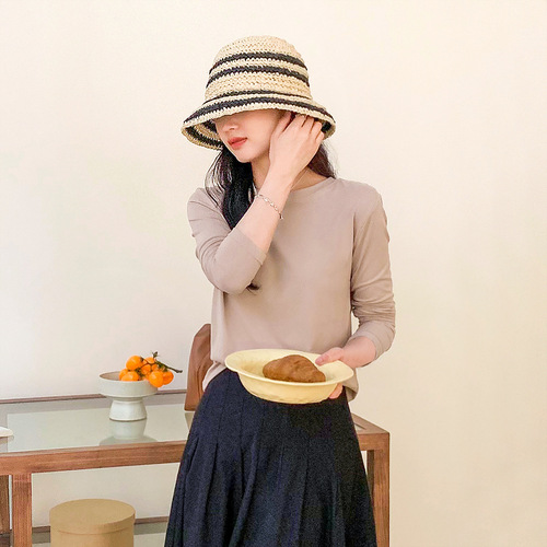 Ladies' Innerwear Crewneck Top for Autumn/Winter Outerwear, Stretchy Long-Sleeve Slimming Long Crewneck Fleece Base Layer Top