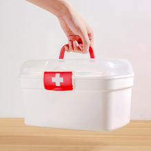 家庭装医药箱双层大容量家用应急医疗收纳药品存放小药盒医护专用