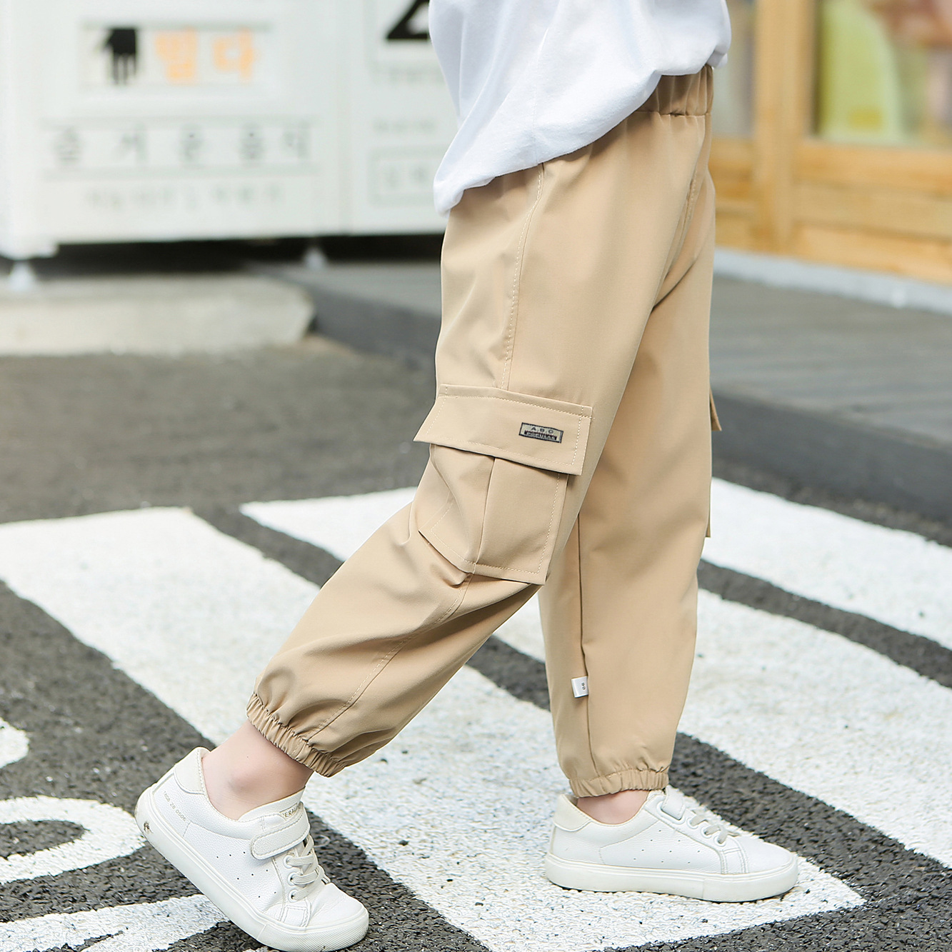 Children's Spring, Autumn and Summer Cargo Pants, Boys and Girls Casual Pants, Small and Medium-Sized Kidsren's Anti-Mosquito Pants, Korean Style Trendyy Pants