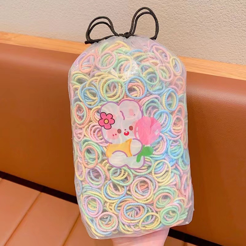 600 piezas de la banda de goma elástica para niños no lastiman el cabello del bebé lazo del pelo del pulgar banda de pelo niña cuerda de pelo