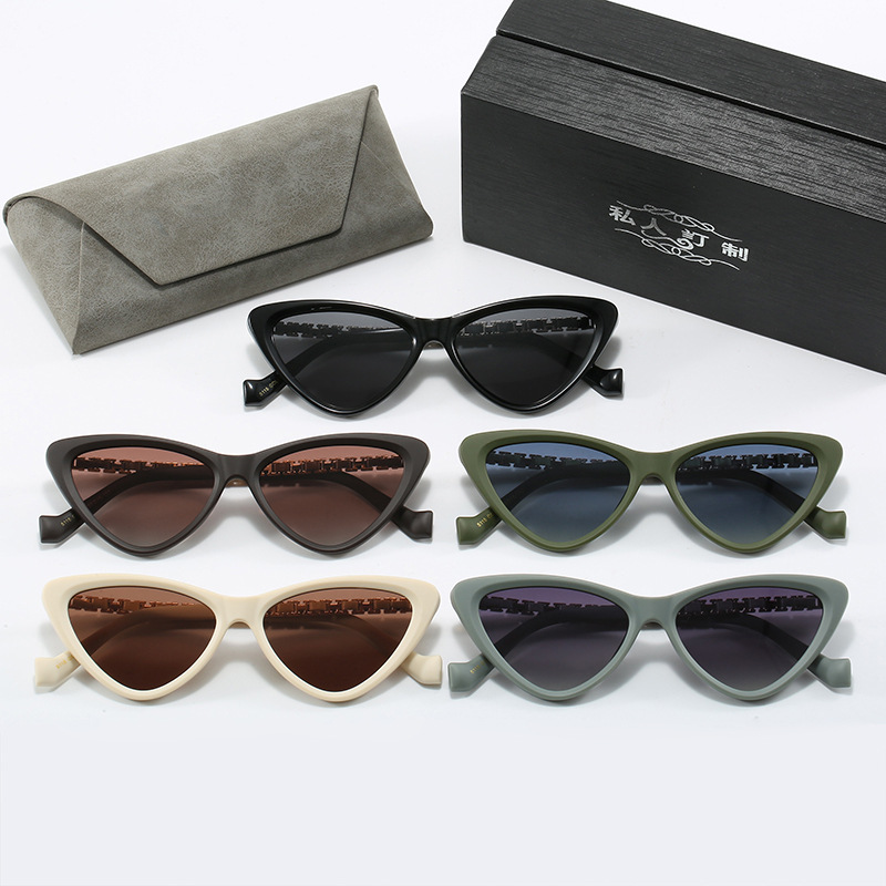 IG Style Simple Style Solid Color UV400 Protection Resin Cat Eye Full Frame Women's Sunglasses display picture 8