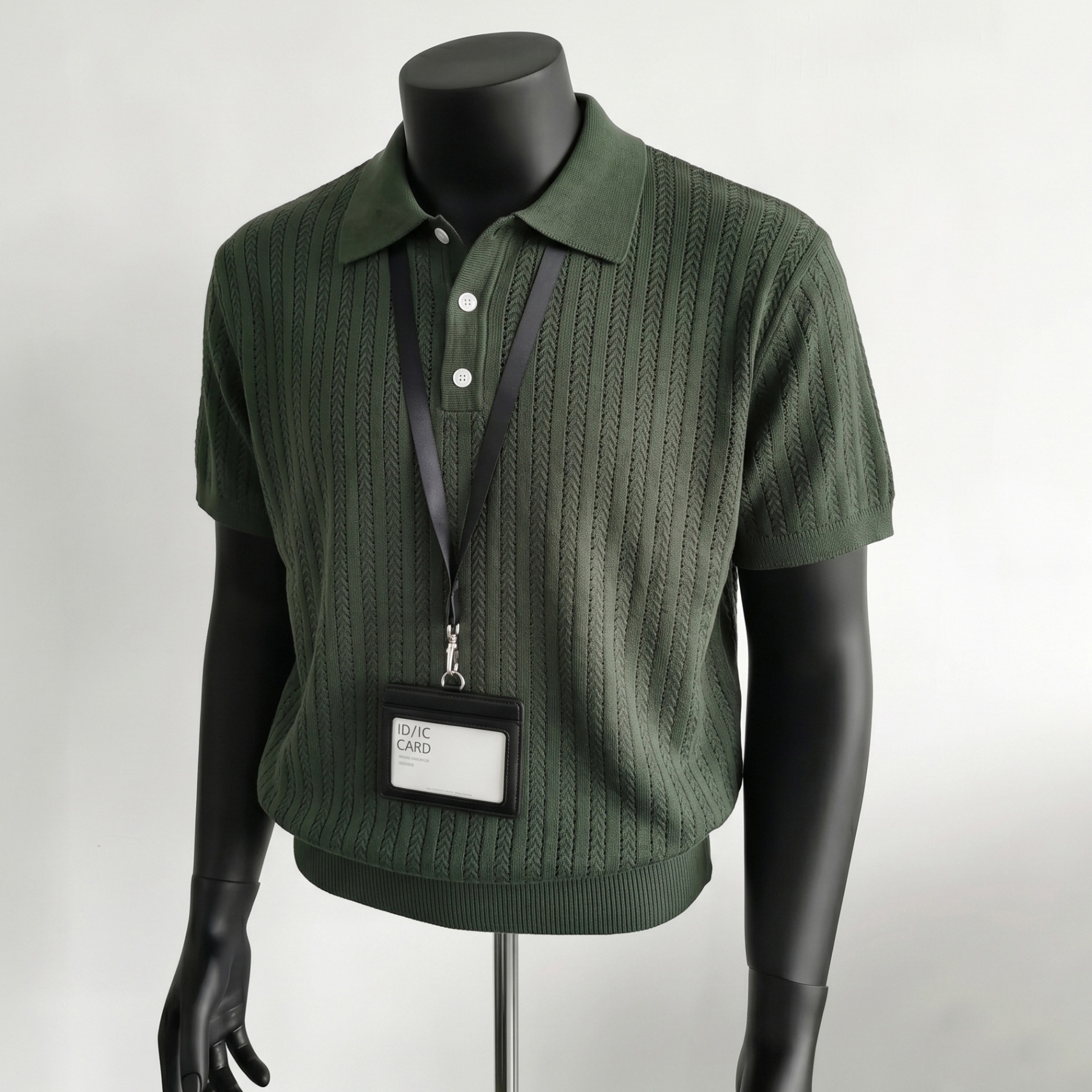 Polo camiseta de punto camiseta de manga corta camiseta de hombre con solapa viejo estilo de negocios texturas de hielo verano fábrica transfronteriza al por mayor