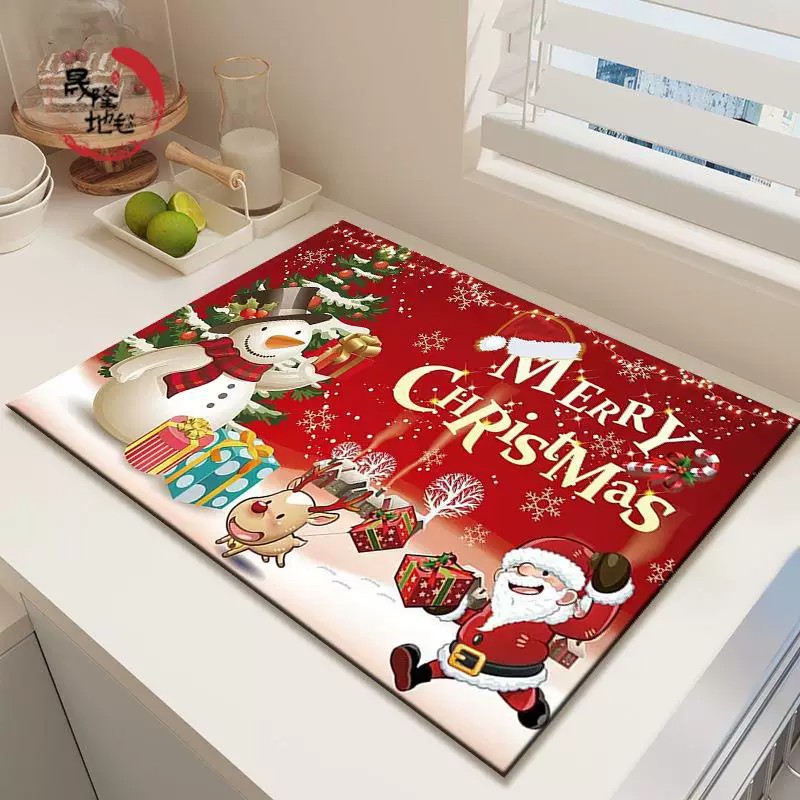 New Christmas Cartoon Diatom Mud Style Floor Mats, Kitchen Table Mats,...