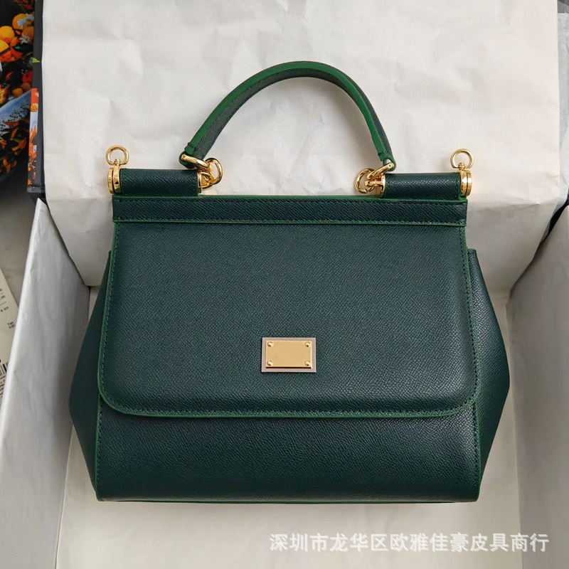 Classic Fashion High-end Genuine Leather Women's Bag High-end Sense Top Layer Cowhide Crossbody Women's Bag Sicilian European and American Style