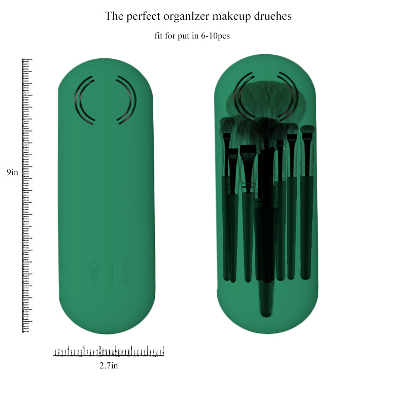 Amazon nuevo cepillo de maquillaje bolsa de almacenamiento de silicona viaje portátil a prueba de polvo de succión magnética bolsa de almacenamiento de herramientas de belleza