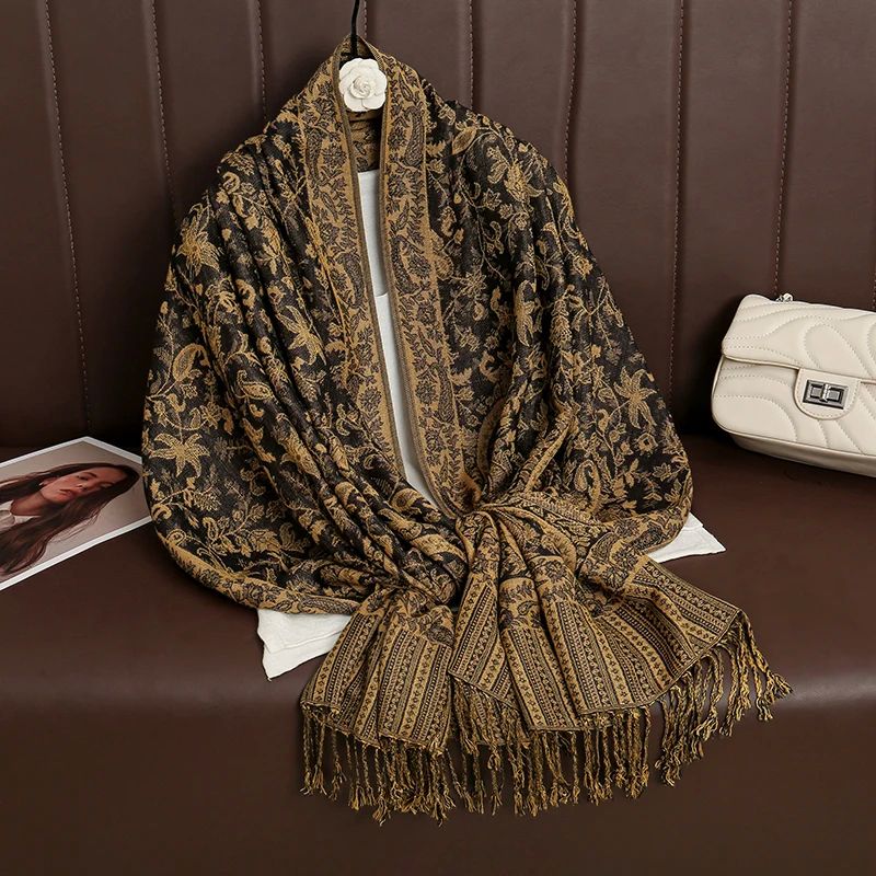 Tassel Blanket Design Thick Pashmina New Winter Warm Shawl W