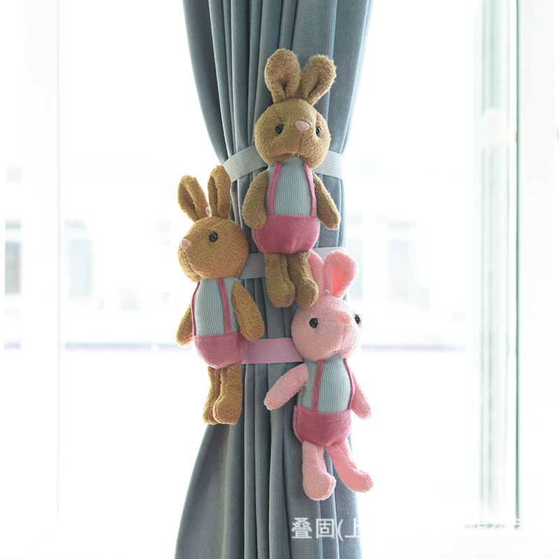 Cartoon curtain strap cute doll tie band Punch-free children's room curtain storage curtain accessories