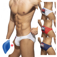 2022新款男士泳裤印花比基尼低腰欧美游泳裤性感罩杯三角沙滩温泉