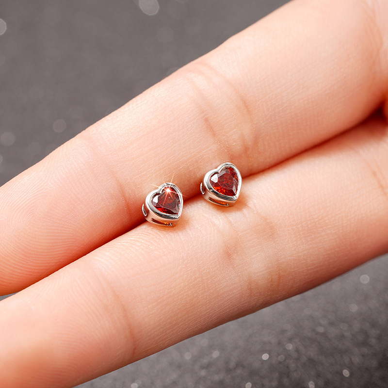 3g Weight Copper Ear Needle Material Ear Studs Classification 1 Pair Quantity Daily, Street Occasion Copper Material Heart Shape Pattern All Seasons Season Women's Gender Sweet Style 1 Pair Sweet Heart Shape Copper Ear Studs 46