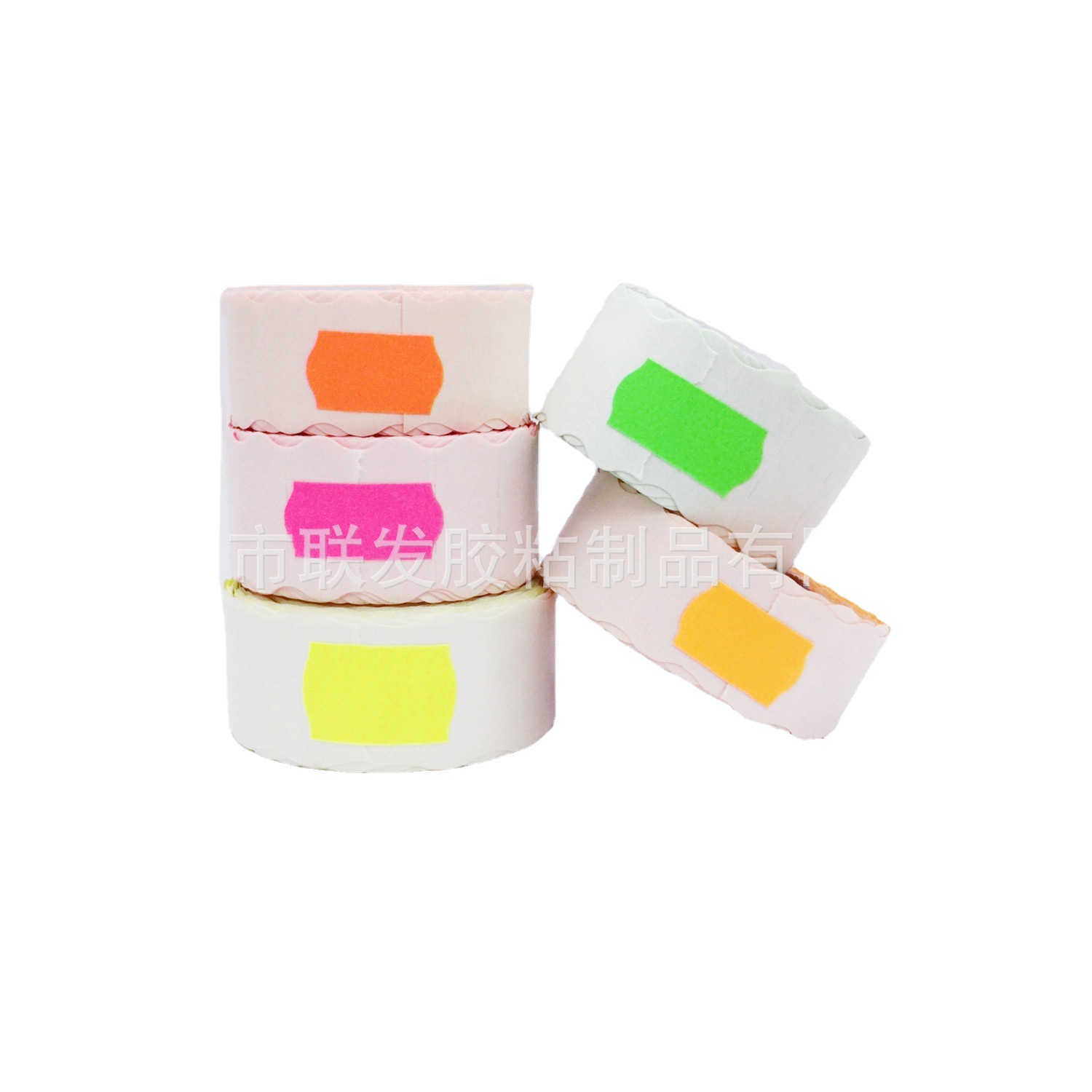 罗马尼亚热卖2112花边价格贴纸荧光彩色标价纸义乌联发厂家直销