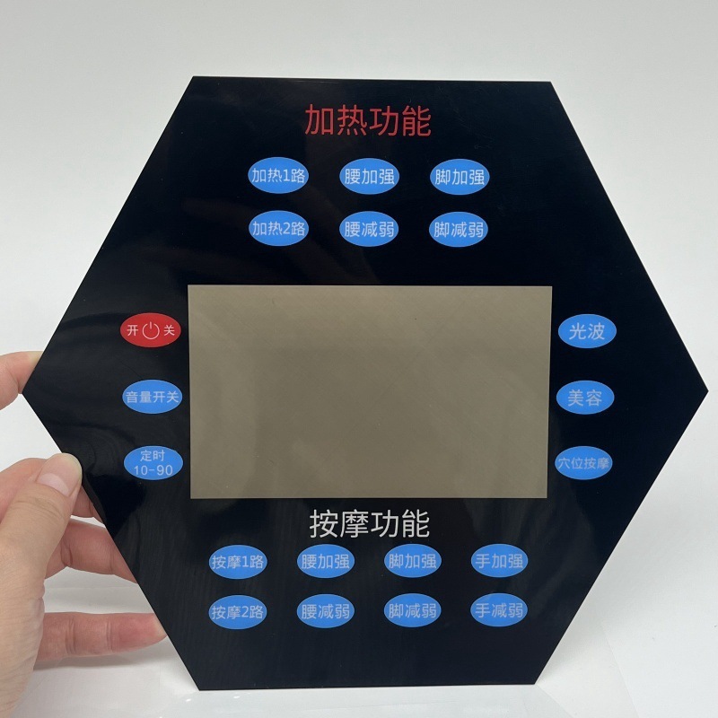 丝印透明PC亚克力显示镜片 按摩椅显示面板 触摸显示亚克力显示屏