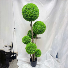 仿真尤加利草球树塑料草球树橱窗展区造景装饰摆件球造型绿植树