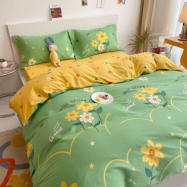 Cobertura de edredón de algodón 150x180x200x230 doble dormitorio de estudiantes individuales 100 cubierta de edredón de algodón conjunto de tres piezas