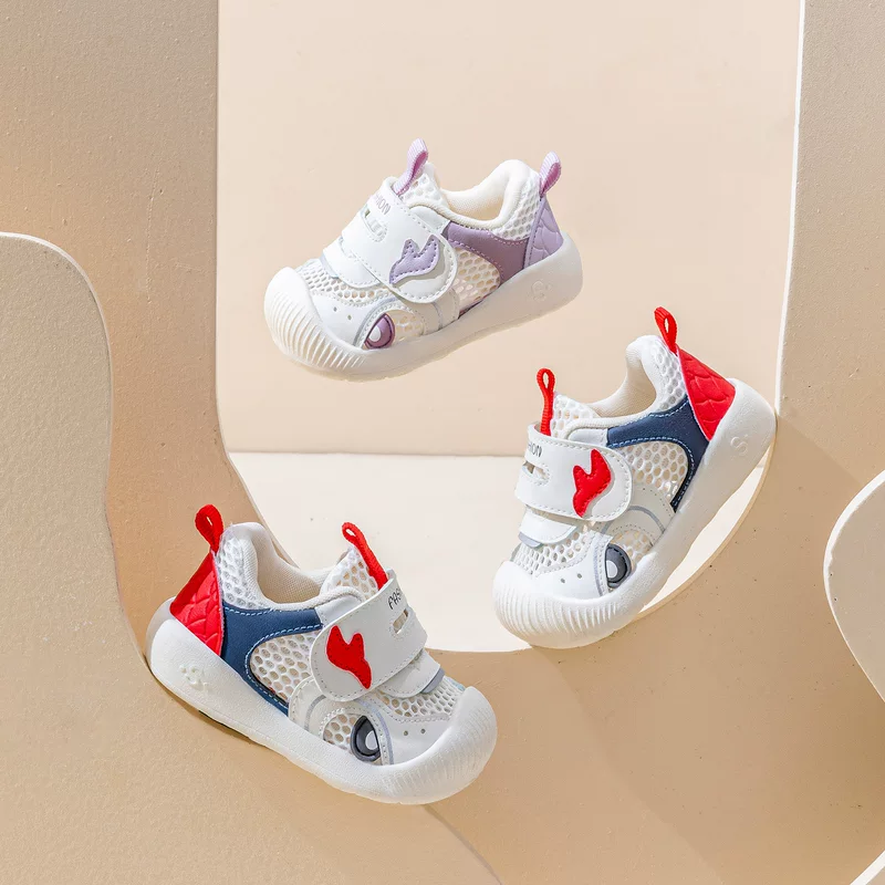 Children's non-slip wear-resistant summer footwear for early age, breathable shoes, trend of season, soft sole