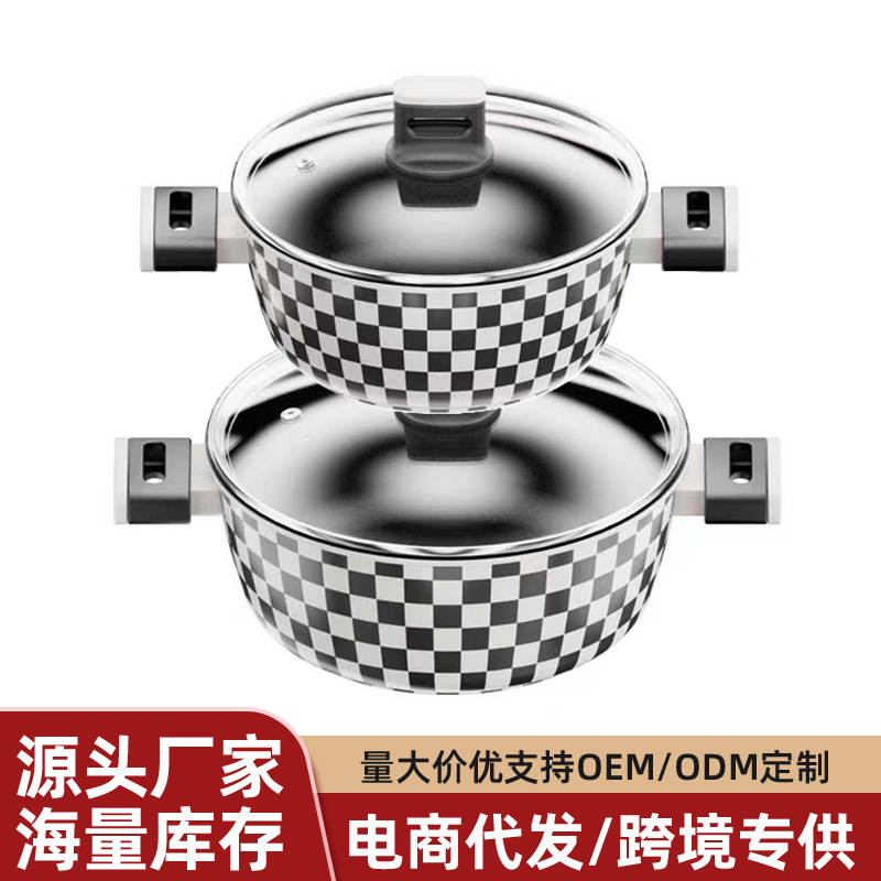 Potset transfronterizo de aleación de aluminio de doble oreja pan de fregadero antiadherente fondo plano de fregadero a presión de fregadero