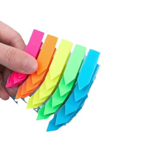 Fluorescent Sticky Notes Labels Stickers Transparent Plastic Markers Student Classification Sticky Notes Index Bookmarks