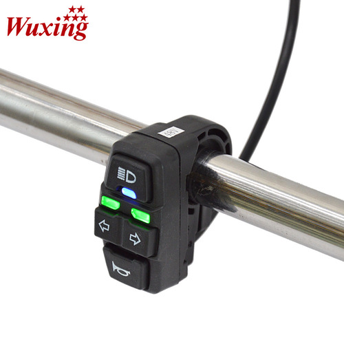 Bicycle mountain bike lithium battery modification five-star switch DK336 three-in-one 36V 48v horn headlight turn signal