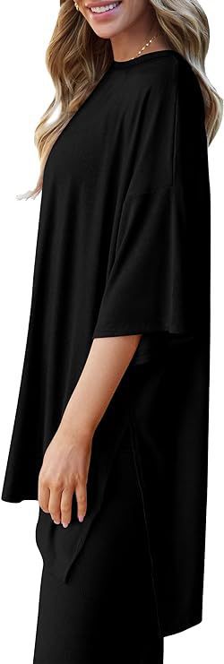 618g Weight Half Sleeve Sleeve Length Spandex, Polyester Fabric Type Pant Co-ord Set Sets Type 2 Pieces Set Quantity Daily Occasion Round Neck Neckline Loose Fit Type Solid Color Pattern Summer, Spring Season Women's Gender Casual Style Daily Women's Casual Solid Color Spandex Polyester Pant Co-ord Set Pants Sets 8