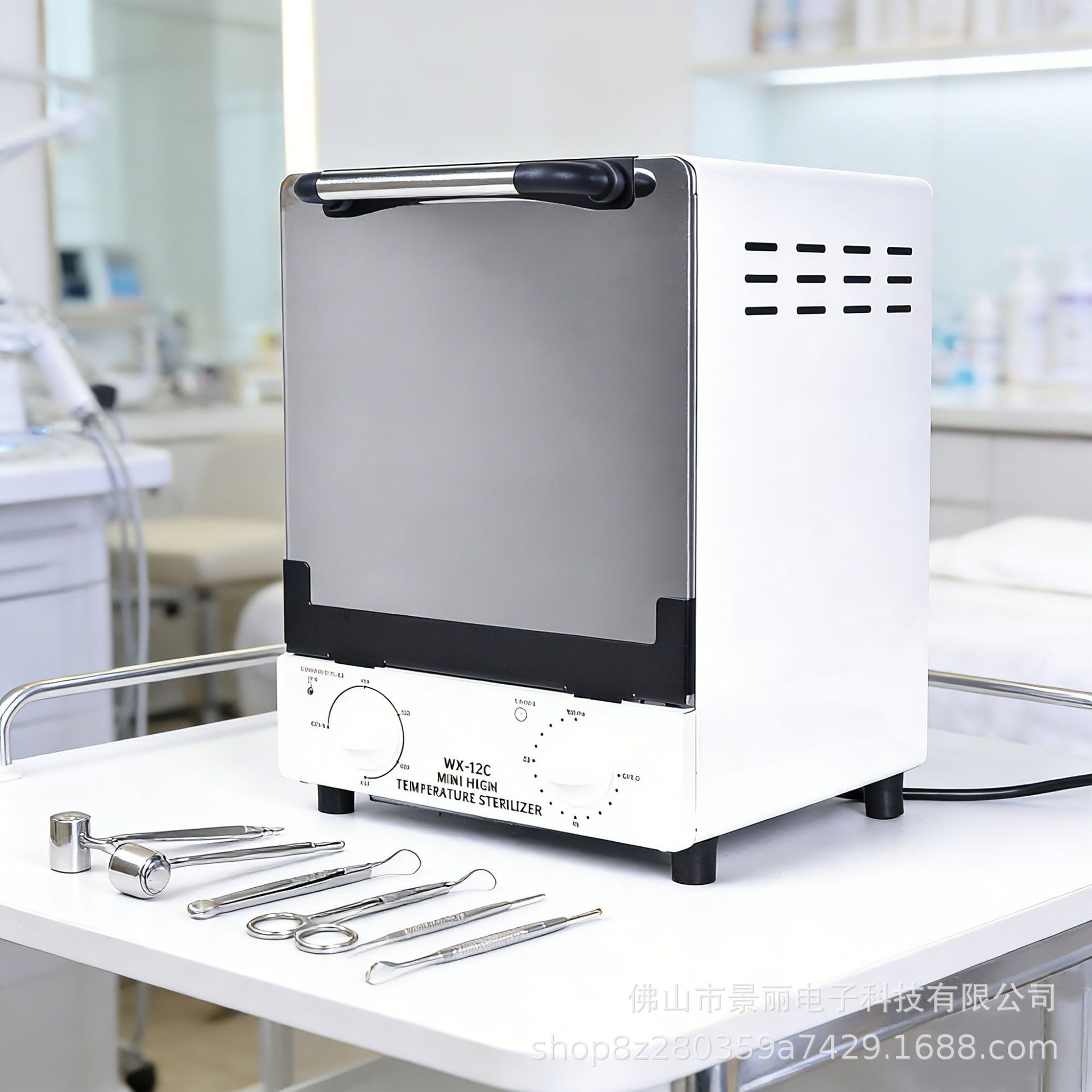 Esterilizador de herramientas WX-12C, alta temperatura/infrarrojos, para uñas, tijeras, alicates, caja de desinfección portátil