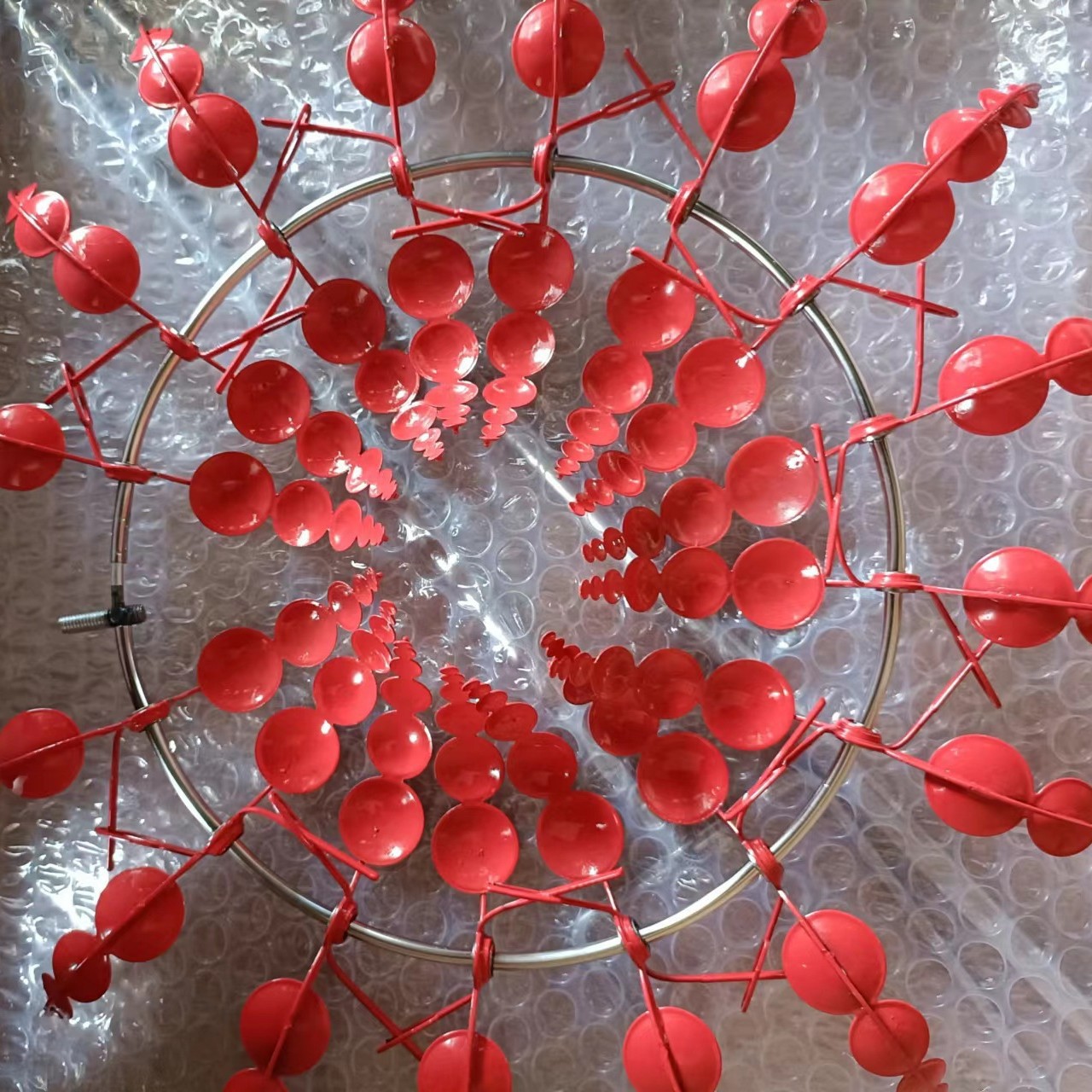 Molino de Viento Metálico Giratorio para Jardín, Colorido, Campana de Viento
