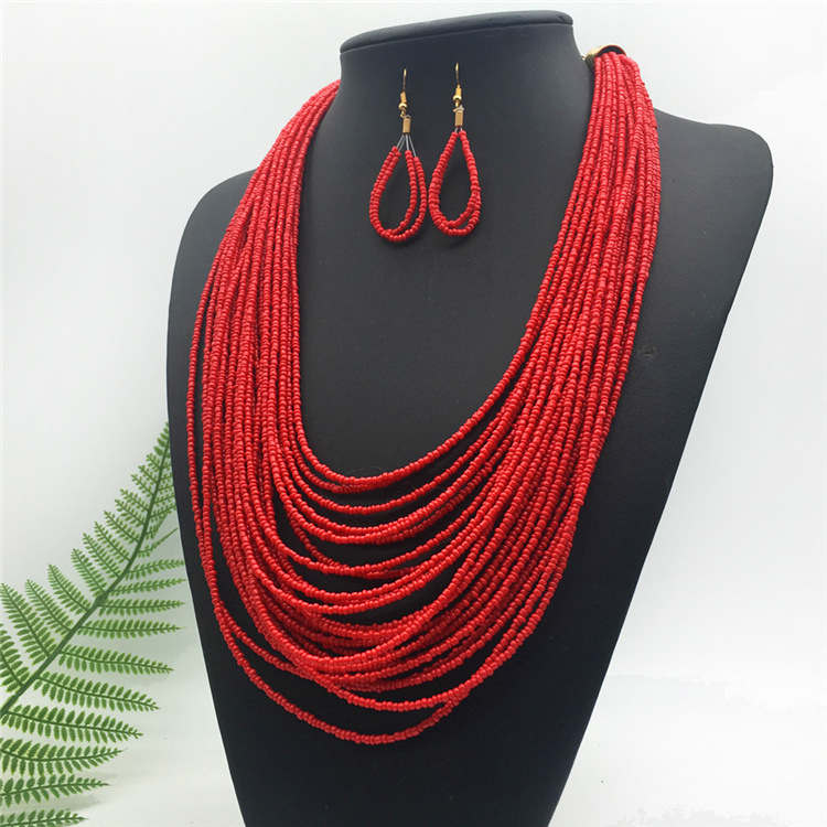 126g Weight Long Necklace Classification Ethnic Style Solid Color Arylic Women'S Long Necklace