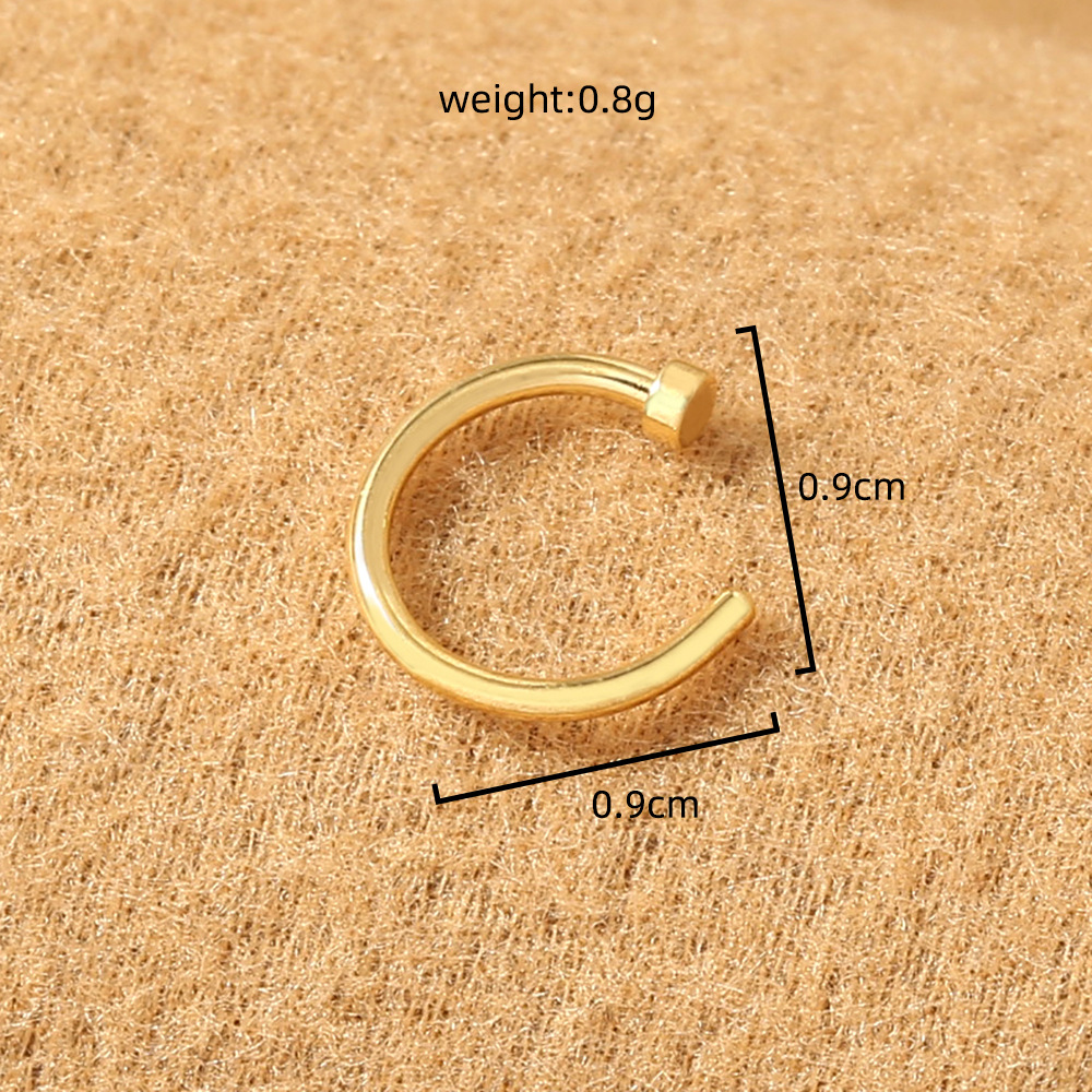 Fashion New Personality Exaggerated Stainless Steel False Nose Ring C-shaped Nose Nail Jewelry display picture 2