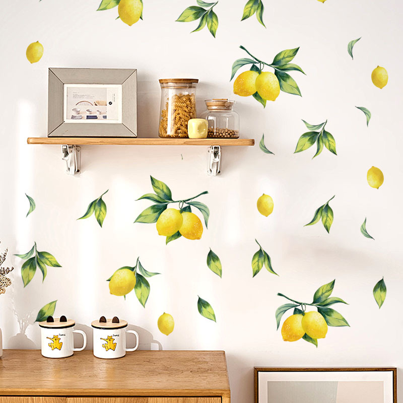 Cross Border Lemon Fruit Wall Stickers Home Decorative Wallpaper Furniture Cabinet Wardrobe Decal PVC Self-adhesive Hair