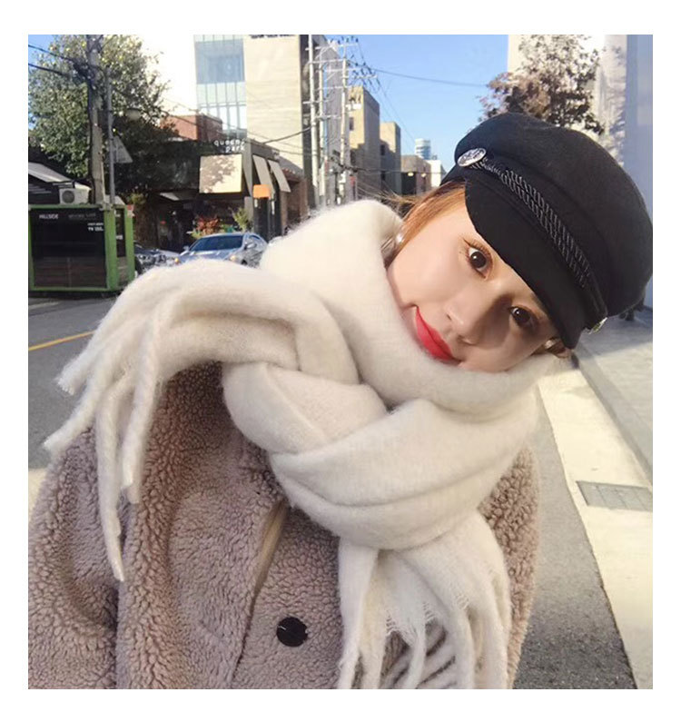 Women's Fashion Solid Color Polyester Tassel Winter Scarves display picture 19