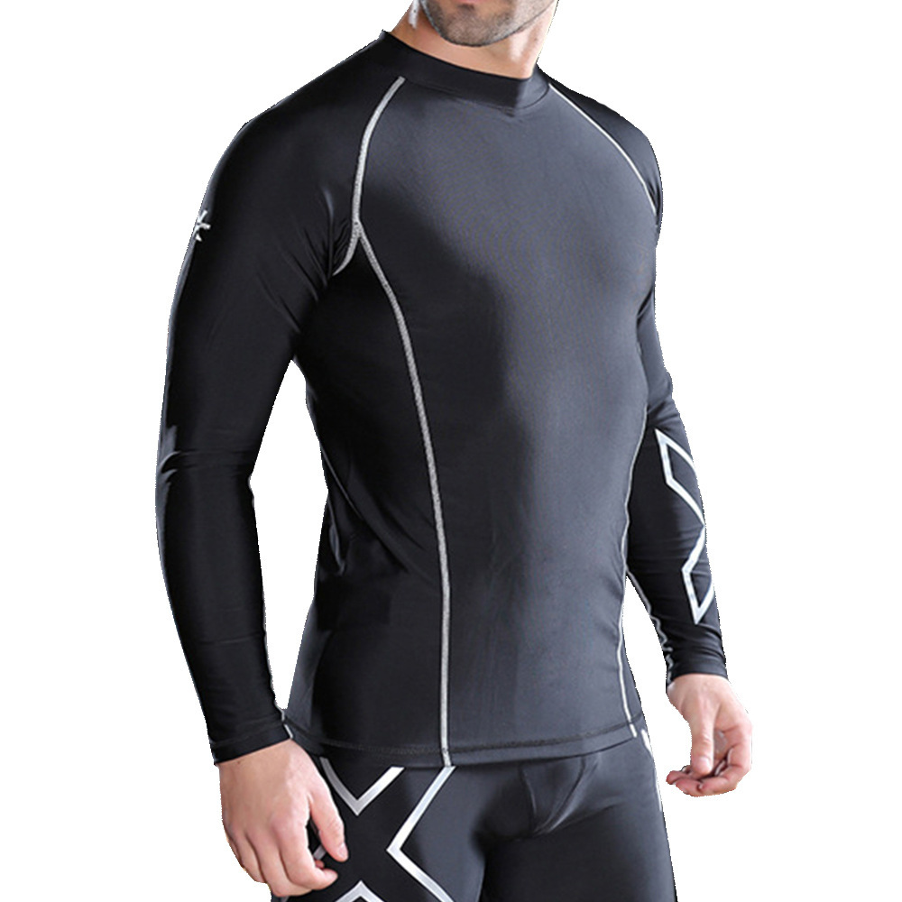 Ropa de compresión degradada para hombre, camiseta ajustada de manga larga de secado rápido, camiseta deportiva para correr, baloncesto_voghion.com