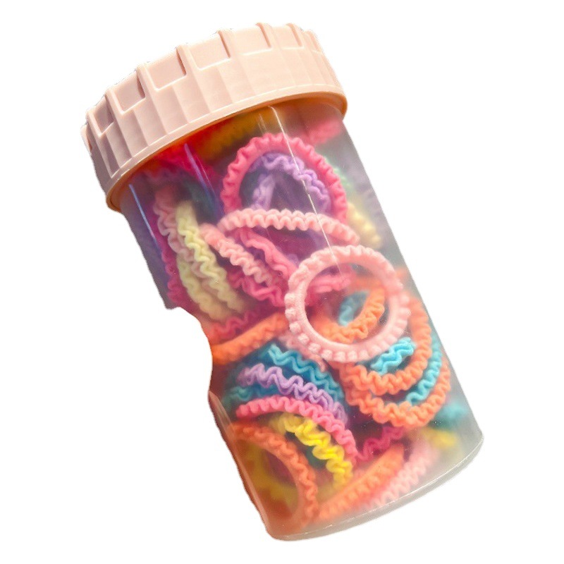 Banda de goma de color caramelo para niños cuerda para el cabello banda para el cabello cuerda para el cabello para bebés no lastima el cabello de aspecto alto lazo Cola de Caballo accesorios para el cabello lazo Anillo para el cabello