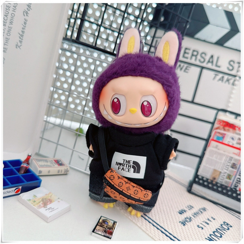 labubu ベビー服 Labubu 第一世代第二世代第三世代 10 センチメートル綿人形黒と白グレートレンディなスウェットシャツパーカーパンツ|undefined