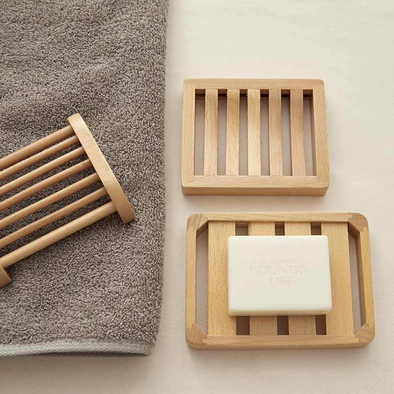 Soporte de jabón de madera baño baño creativo bandeja de jabón doméstico sin agujeros caja de jabón drenable al por mayor