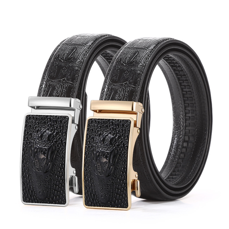 新款男士腰帶合金真皮自動扣高級感男帶時尚通勤百搭商務褲帶批發