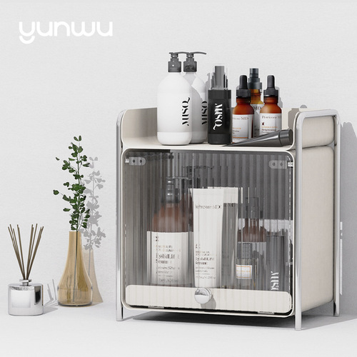 Wholesale kitchen countertop cup storage cabinet seasoning rack multifunctional light luxury door dustproof cup holder