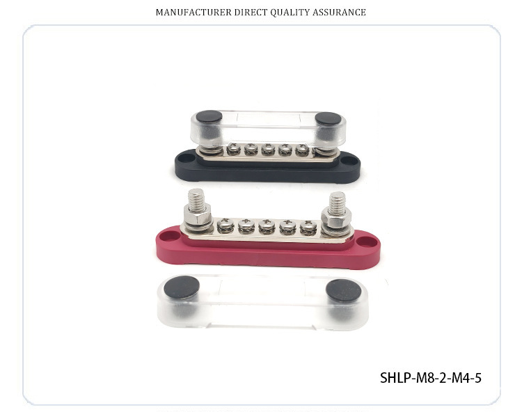 Car Accessories Small Vehicle-Mounted 150A Covered Stainless Steel 12V-48V Busbar Terminal for Organizing Power Cables