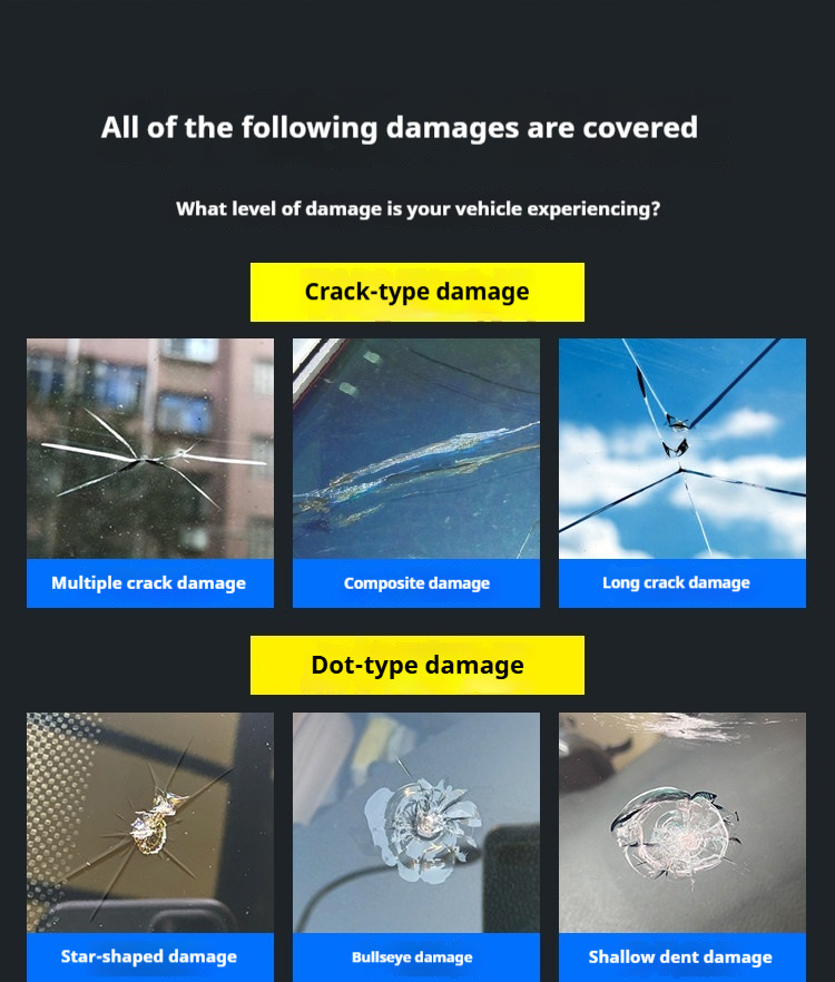 Cross-Border Supply of Automotive Glass Repair Fluid for Front Windshield Scratch Repair, Windshield Crack Repair, Crackless Adhesive