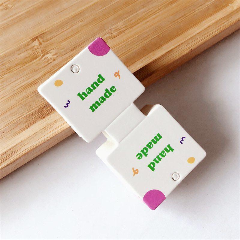 绿色Handmade4*8厘米精品对折成人儿童发夹卡纸发绳卡片发饰头饰