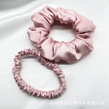 头饰配22姆米真丝发圈头花100桑蚕丝大肠圈大号扎头发丝绸缎发绳