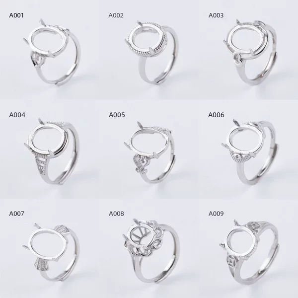 Gold-plated ring holder women's beeswax women's opening diy ring empty holder color treasure jade naked holder ring finger holder empty holder ring holder