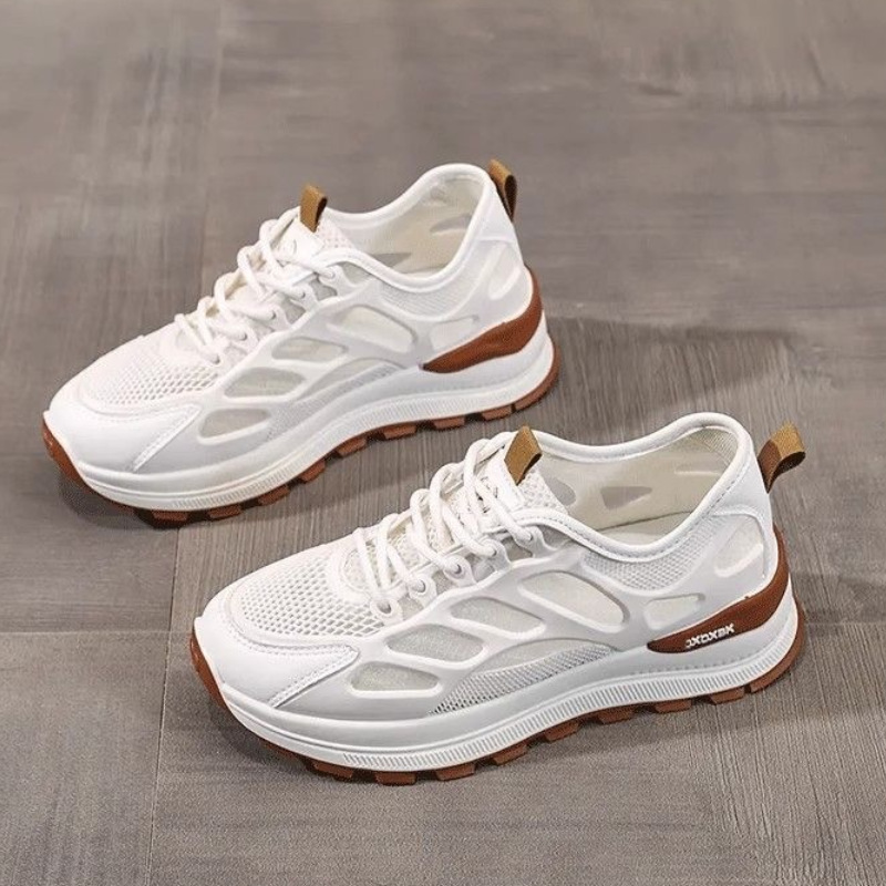 Summer Women's Shoes New Breathable Mesh Shoes Women's Korean Version Versatile White Shoes Thick-Soled Sports Shoes Casual Dad Trendy Shoes