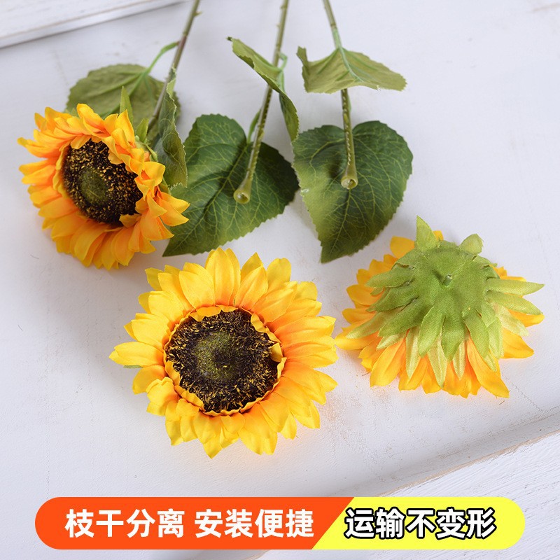 Flores de sol de estilo europeo de una sola flor de sol para el hogar decoración de la sala de estar sardenas flores falsas flores de sol flores artificiales