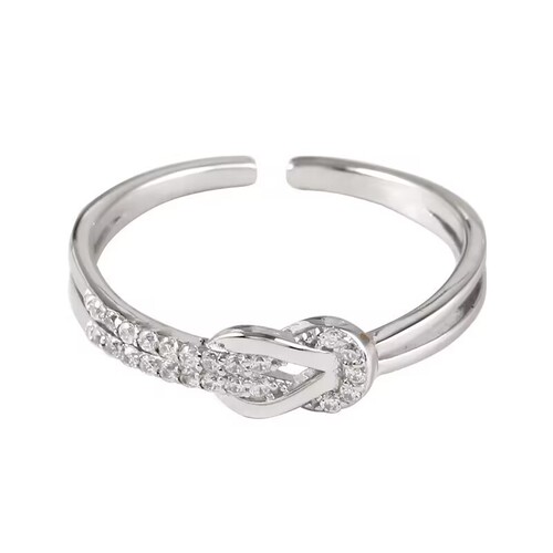 zoozmini Japanese and Korean open ring women's ins zircon index finger ring niche design fashion simple personality finger